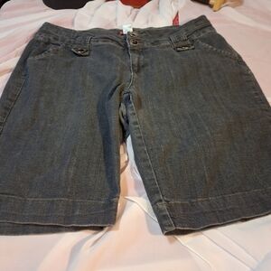 Women's Dark Denim Shorts Size 16 Long